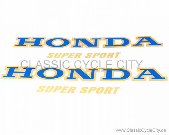 Tank Zierstreifen Dekor Set, blau / gold, Siebdruck! Honda CB 400 Four F1 (1975-1976)