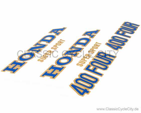 Tank / Side Cover Decals / Stripes Kit Blue / Gold # DEC-100-012