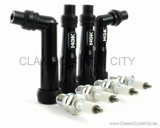 Zündkerzen / Zündkerzenstecker Set NGK DR8ES / 12 mm / 0° / 102°
