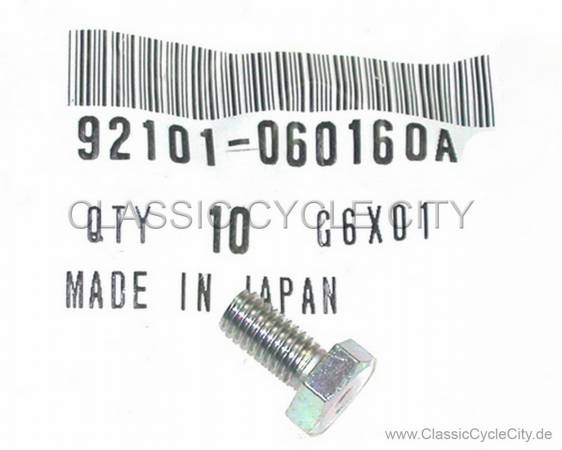 Schraube 6x16 mm (BOLT HEX 6X16 MM) # 92101-060160A (ersetzt 92000-060-16)
