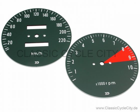 Zifferblätter / Tachoscheiben Set Tachometer / Drehzalmesser KM/H