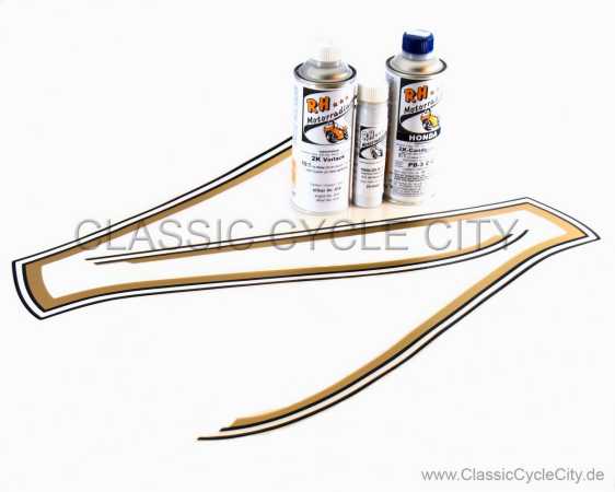 Lacksatz / Lack Candy Saphire Blue + Tankdekor / Zierstreifen # RHL-KIT-019