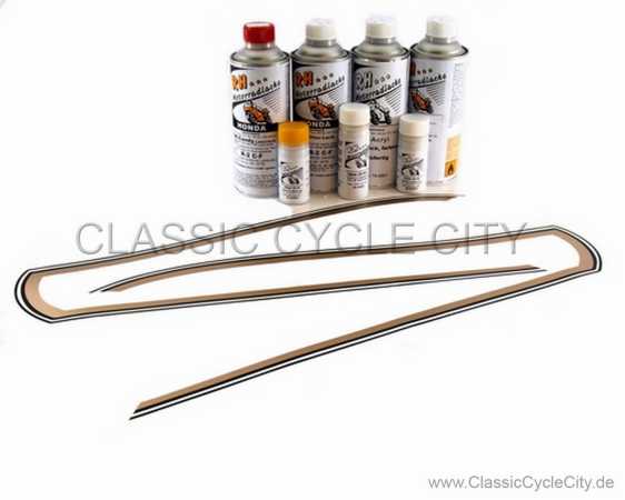 Lacksatz / Lack Flake Sunrise Orange + Tankdekor / Zierstreifen # RHL-KIT-015