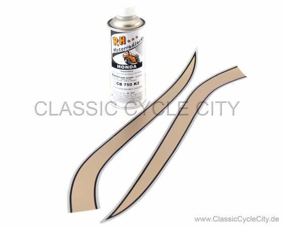 Lacksatz / Lack Brier Brown Metallic + Tankdekor / Zierstreifen # RHL-KIT-021