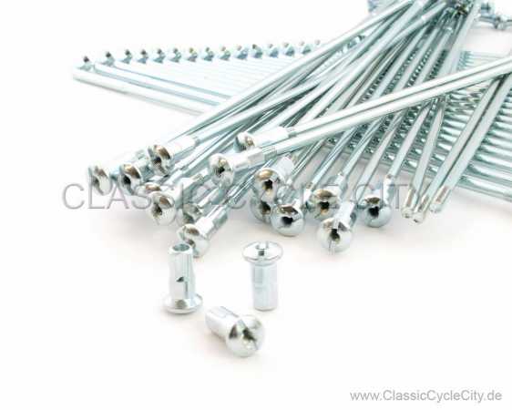 Speichensatz Vorderrad 1.85 x 19" / 40 Speichen + 40 Nippel (silber chromatiert)