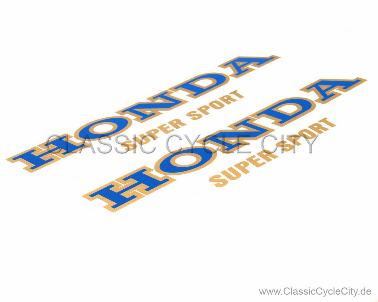 Tank Zierstreifen Dekor Set, blau / gold, Siebdruck! Honda CB 400 Four F1 (1975-1976)