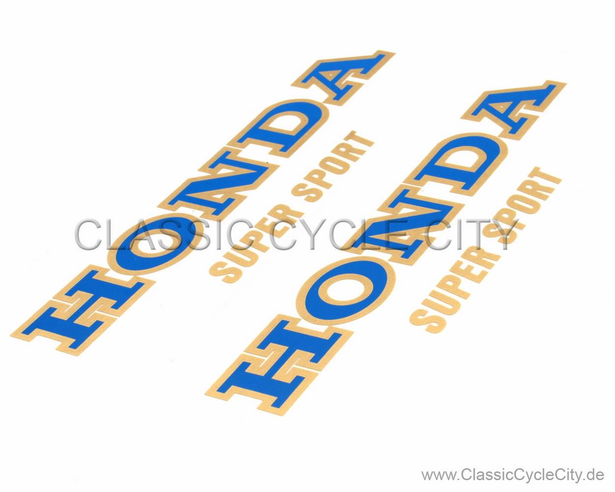 Tank Zierstreifen Dekor Set, blau / gold, Siebdruck! Honda CB 400 Four F1 (1975-1976)