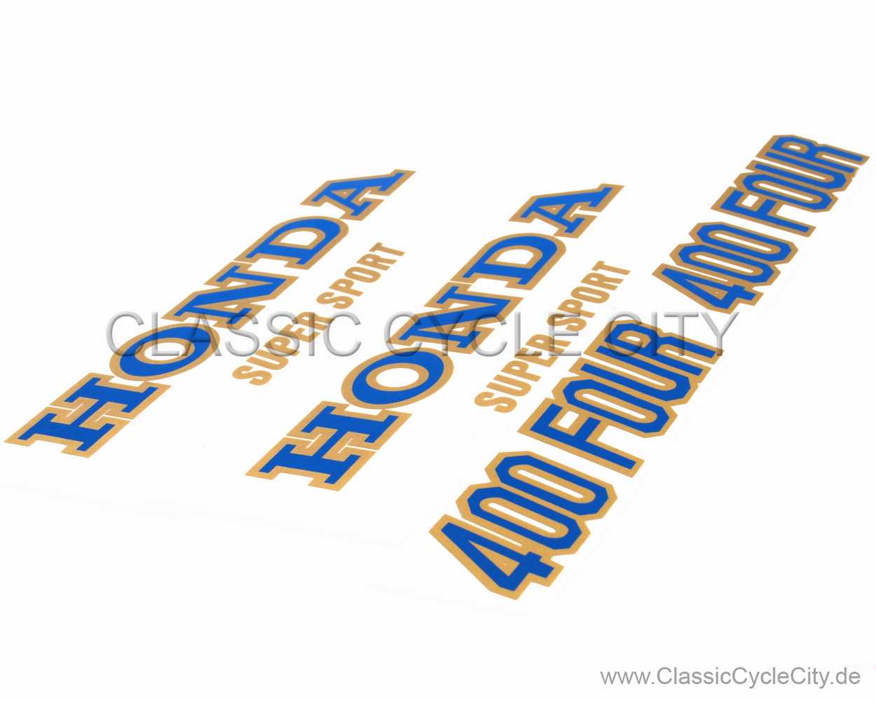 Tank / Side Cover Decals / Stripes Kit Blue / Gold # DEC-100-012