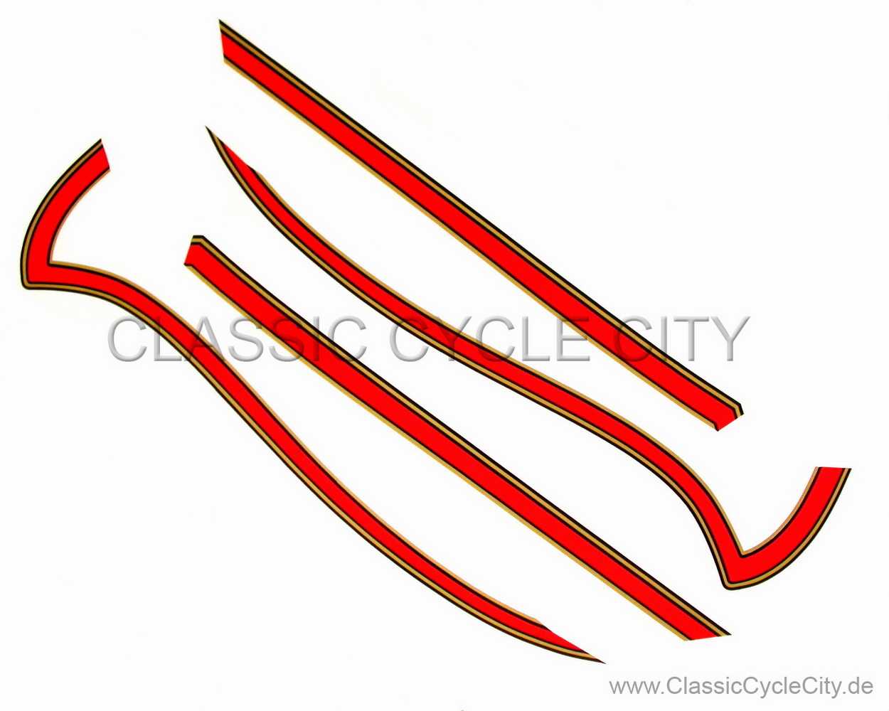 Tank Decals / Decor Kit Gold / Red / Black # DEC-100-014