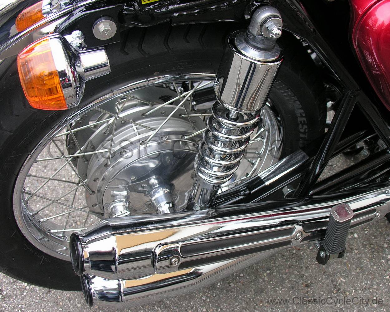 IKON (KONI) Rear Shocks With Chrome Spring and Chrome Cover  Honda CB750 SOHC K0-K6, K7, F, F2 (1969-1978)