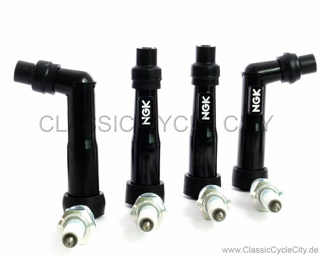 Zündkerzen / Zündkerzenstecker Set NGK DR8ES / 12 mm / 0° / 102°