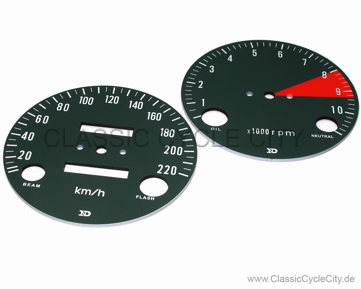 Gauge Face Plate Kit Speedometer / Tachometer KM/H # GAU-100-017