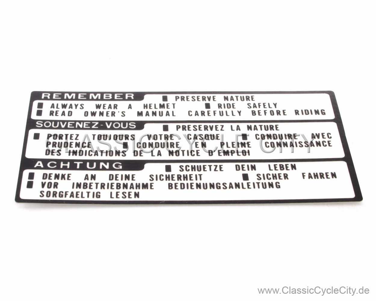 Aufkleber Tank "MARK CAUTION" (MARK CAUTION) # 87560-181-760ZA