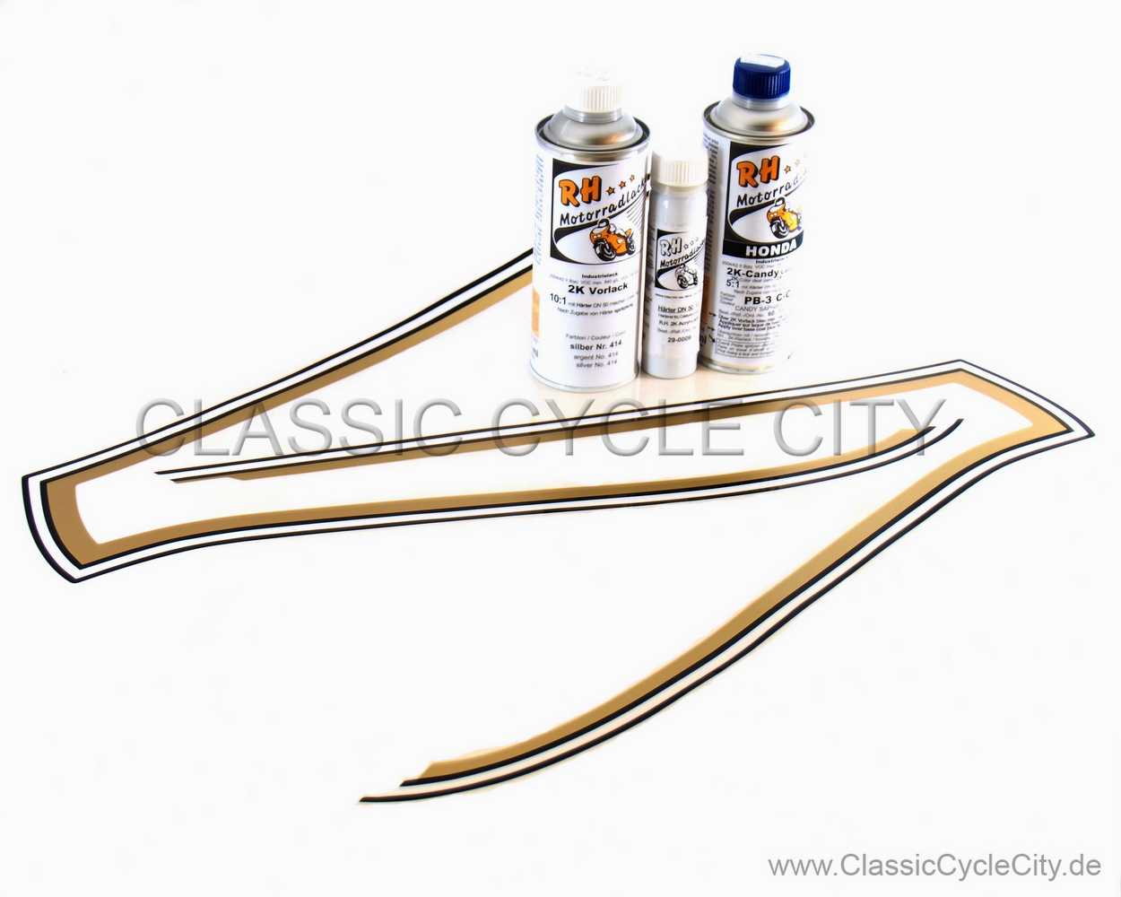 Lacksatz / Lack Candy Saphire Blue + Tankdekor / Zierstreifen # RHL-KIT-019