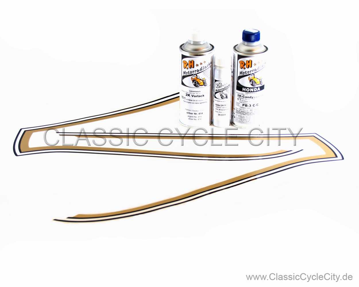 Lacksatz / Lack Candy Saphire Blue + Tankdekor / Zierstreifen # RHL-KIT-019
