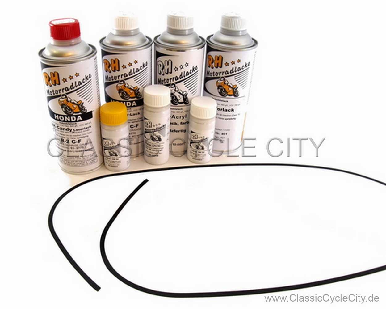 Lacksatz / Lack Flake Sunrise Orange + Tankdekor / Zierstreifen Honda CB 750 Four K3-K6 (1973-1976