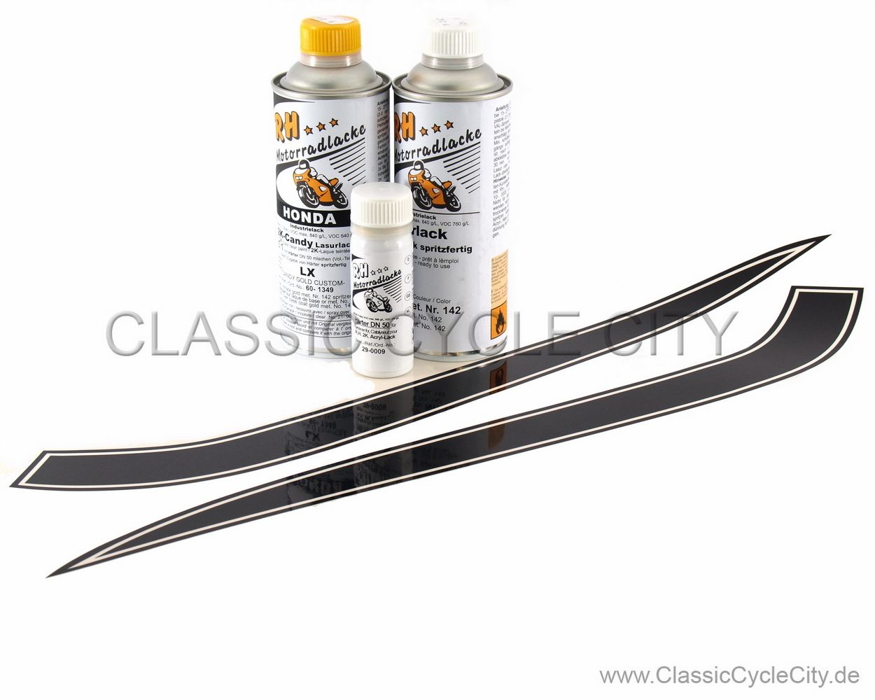 Lacksatz / Lack Candy Gold Custom LX + Tankdekor / Zierstreifen # RHL-KIT-001