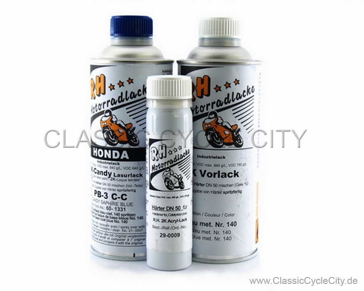 Lacksatz / Lack Candy Saphire Blue + Tankdekor / Zierstreifen # RHL-KIT-017