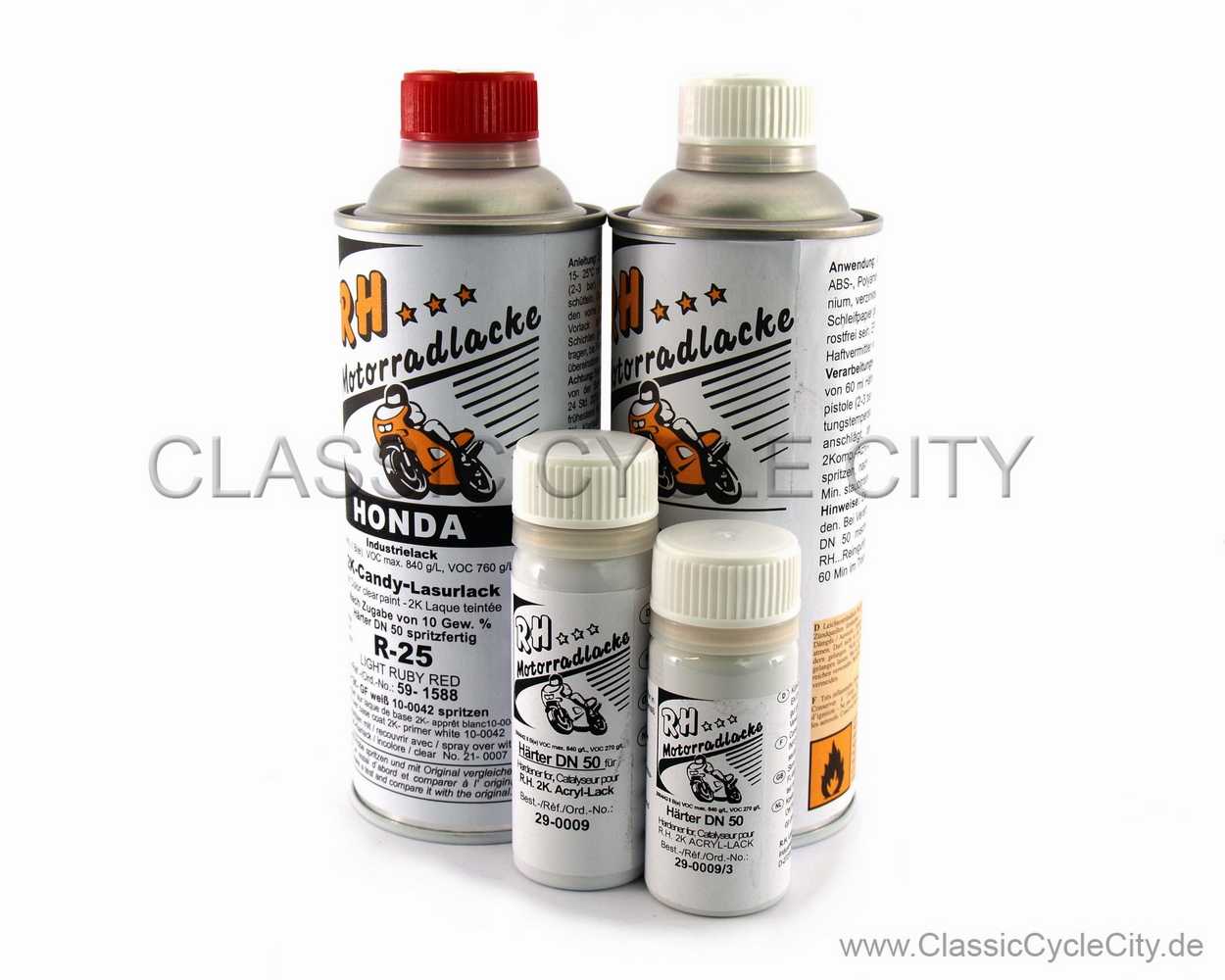 Lacksatz / Lack Light Ruby Red + Tankdekor / Zierstreifen # RHL-KIT-016
