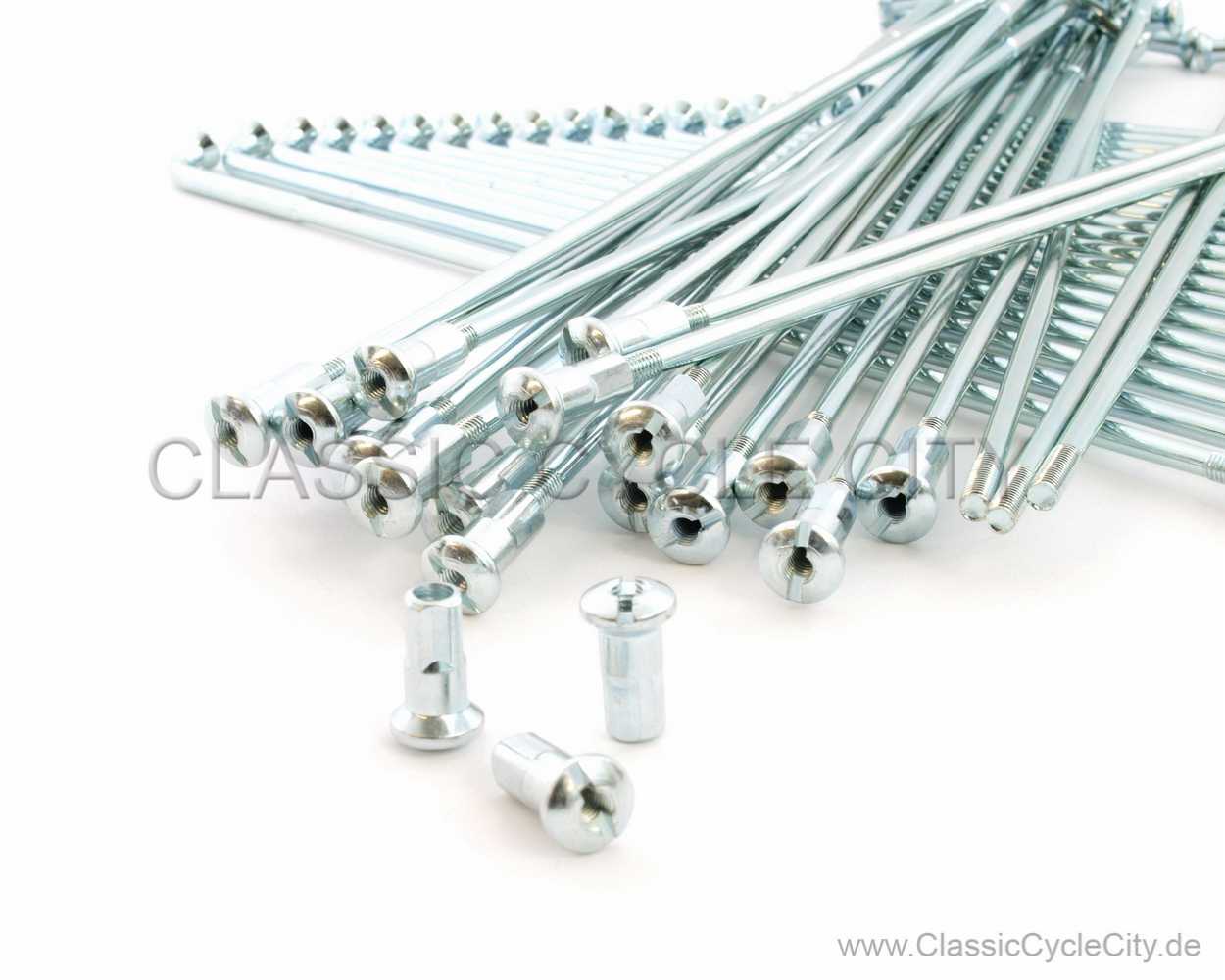 Speichensatz Vorderrad 1.85 x 19" / 40 Speichen + 40 Nippel (silber chromatiert)