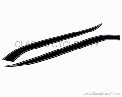 Tank Zierstreifen Dekor Set Schwarz / Silber # DEC-100-003