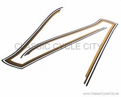 Tank Zierstreifen / Dekor Set Schwarz / Weiss / Gold # DEC-100-004