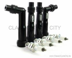Zündkerzen / Zündkerzenstecker Set NGK XD05F / SD05F / DR8ES / 12 mm / 0° / 102°