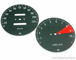 Zifferblätter / Tachoscheiben Set Tachometer / Drehzahlmesser KM/H