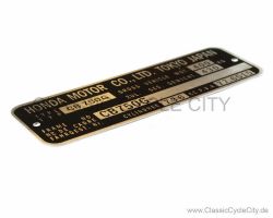 Honda CB 750 Four F2 Typenschild (VIN PLATE TYPE REGISTERED) Aluminium # CCC-1011