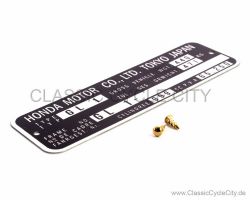 Honda GL 1000 Goldwing GL1 Typenschild (VIN PLATE TYPE REGISTERED) Aluminium + zwei Nieten # CCC-1013